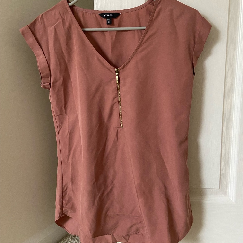 Express zip front blouse